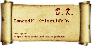 Dancsó Krisztián névjegykártya